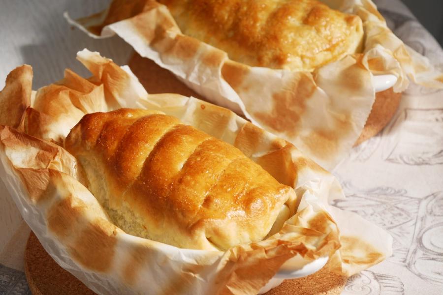 Folhado de bacalhau com alheira