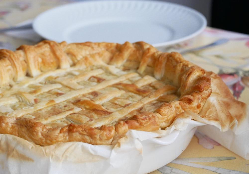 Tarte de pato e cogumelos