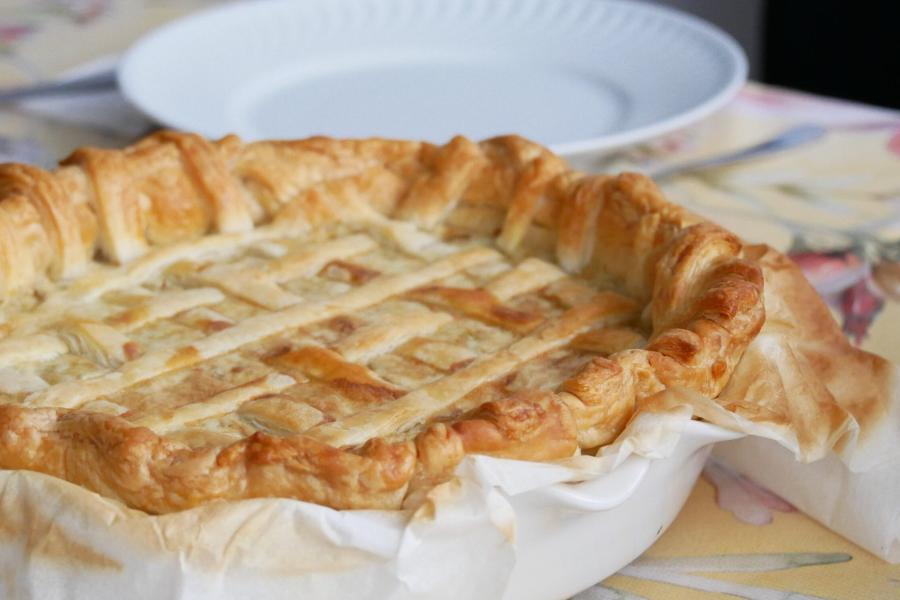 Tarte de pato e cogumelos